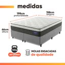 Ver imagem 4 de Cama Box Colchão King Molas Ensacadas Euro In Atlantic 193x203x66cm