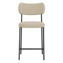 Ver imagem 3 de Kit 02 Banquetas Médias para Cozinha Lila Estofada com Encosto Linho Bege - Desk Design
