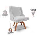 Ver imagem 3 de Kit 8 Cadeiras Estofadas para Sala de Jantar Base Giratória de Madeira Lia Linho Cinza - Ibiza