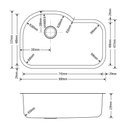Ver imagem 3 de Cuba de Cozinha de Aço Inox 1mm Escovado C103 80x53,7x22,9cm