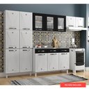 Ver imagem 4 de Cozinha de Aço Completa com Balcão para Pia Clara Multimóveis CR6155 Branco/Preto