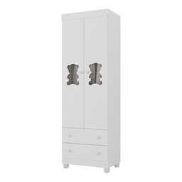 Guarda-roupa Infantil 62cm 2 Portas com Vidro e 2 Gavetas Fofura Multimóveis Mp4481 Branco - 2