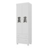 Guarda-roupa Infantil 62cm 2 Portas com Vidro e 2 Gavetas Fofura Multimóveis Mp4481 Branco - 2