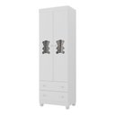 Ver imagem 2 de Guarda-roupa Infantil 62cm 2 Portas com Vidro e 2 Gavetas Fofura Multimóveis Mp4481 Branco