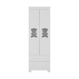 Guarda-roupa Infantil 62cm 2 Portas com Vidro e 2 Gavetas Fofura Multimóveis Mp4481 Branco - 7