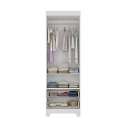 Guarda-roupa Infantil 62cm 2 Portas com Vidro e 2 Gavetas Fofura Multimóveis Mp4481 Branco - 5
