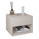 Ver imagem 7 de Mesa de Cabeceira Suspensa Fixa na Parede 1 Gaveta e Nicho - Off White - Lh Móveis