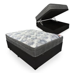 Cama Box Com Baú Viúva Blindado + Colchão De Molas Ensacadas - Ortobom - iso SuperPocket 128cm - Pre