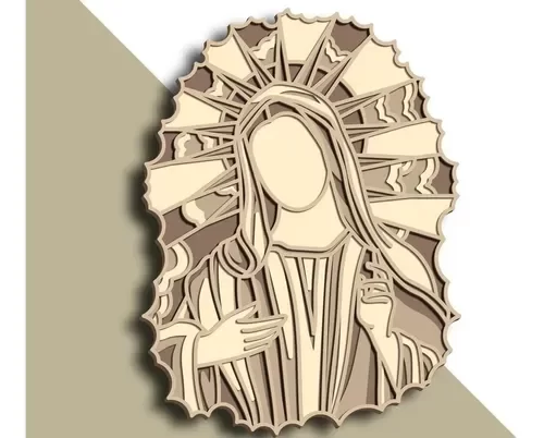 Placa em Camadas Nossa Senhora Virgem Maria M001 MDF  59cm - 1