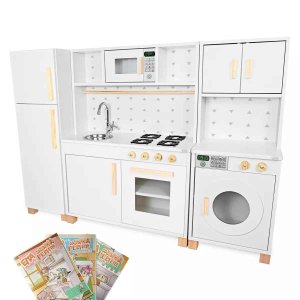 Kit Cozinha Infantil com Geladeira e Máquina de Lavar - Branco