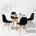 Ver imagem 1 de Conjunto Mesa de Jantar Square Redonda Branco - 88cm + 4 Cadeiras Eiffel - Preto Abra Cadabra