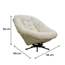 Ver imagem 3 de Poltrona Argos Balanço e Giratória Veludo - Gelo