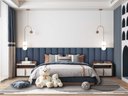 Ver imagem 1 de Cabeceira Estofada Suede Azul para Cama Box - Módulo 20x60