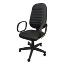 Ver imagem 3 de Cadeira Escritório Presidente Comfort Costurada Ergonômica NR17 Executiva Giratória Rodízios Courino