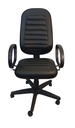 Ver imagem 2 de Cadeira Escritório Presidente Comfort Costurada Ergonômica NR17 Executiva Giratória Rodízios Courino