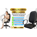 Ver imagem 6 de Cadeira Escritório Presidente Comfort Costurada Ergonômica NR17 Executiva Giratória Rodízios Courino