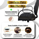Ver imagem 7 de Cadeira Escritório Presidente Comfort Costurada Ergonômica NR17 Executiva Giratória Rodízios Courino