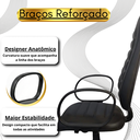 Ver mais imagens de Cadeira Escritório Presidente Comfort Costurada Ergonômica NR17 Executiva Giratória Rodízios Courino