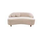 Ver imagem 3 de Namoradeira Sofá Feijão Cancún 150cm Orgânica Suede Marfim