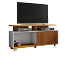 Ver imagem 2 de Rack para Tv até 52 Polegadas 1 Porta Malawi Ripado 3d Naturalle/off White - Pnr Móveis