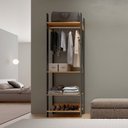Ver imagem 2 de Closet Guarda-Roupa Cabideiro 04 Prateleiras Modulado 220x73 Cm Leaf D03 Freijó Preto - Lyam Decor