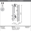 Ver imagem 3 de Closet Guarda-Roupa Cabideiro 04 Prateleiras Modulado 220x73 Cm Leaf D03 Freijó Preto - Lyam Decor