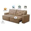 Ver imagem 2 de Sofá Retrátil e Reclinável 3 Lugares com Molas 2,00m Aline Suede Rover & Beato