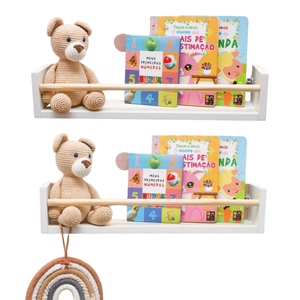 2 Prateleira de Mdf Porta Livros Sdulce Slim Duo 40cm