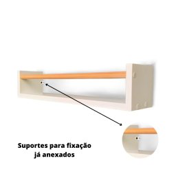 2 Prateleira de Mdf Porta Livros Sdulce Slim Duo 40cm - 4