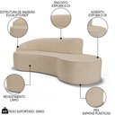 Ver imagem 3 de Sofá Living 3 Lugares 260cm Braço Esquerdo Mozart D06 Linho Bege Escuro - Mpozenato