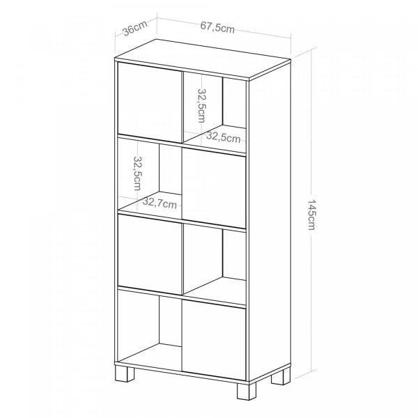 Armário para Escritório e Home Office com 8 Nichos 4 Portas Wally - 5