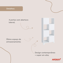 Ver imagem 7 de Armário para Escritório e Home Office com 8 Nichos 4 Portas Wally Branco Artany