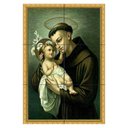 Ver imagem 1 de Quadro Santo Antônio com Menino Jesus e Lírios Brancos 60x40 em Azulejos