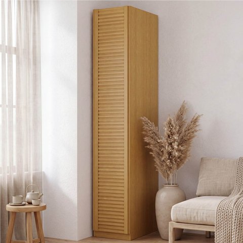 Guarda Roupa Planejado 1 Porta Ripada 40cm Samambaia CabeCasa MadeiraOriginals Marrom/Carvalho