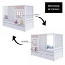 Ver imagem 6 de Cama Casinha Reta com 02 Gavetas e Cortina Madeira Maciça Branco/ Rosa Housin