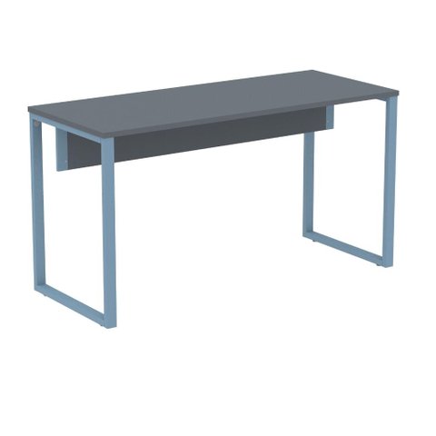 Mesa Escritório P25 Tub Pandin 150 Cm (larg) X 70 Cm Prof Tampo Mdp Grafito Pé Aço Tubular Azul