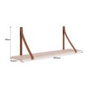 Ver imagem 2 de Kit 2 Prateleiras Luna 89,6cm Rosa Fosco com Alças de Couro - Reller Móveis Rosa Fosco