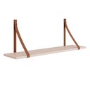 Ver imagem 4 de Kit 2 Prateleiras Luna 89,6cm Rosa Fosco com Alças de Couro - Reller Móveis Rosa Fosco