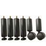 Kit 4 Pé Regulável Nivelador Cama Box 2 Pés Rodinhas 13cm de Madeira Preto - 1