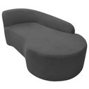 Ver imagem 5 de Kit Sofá Curvo França 140cm Ld. e 2 Poltronas Luiza Max Conforto, Linho Cinza Escuro