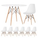 Ver imagem 1 de Mesa redonda Eames 100 cm + 6 cadeiras Eiffel DSW