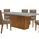 Ver imagem 7 de Mesa para Sala de Jantar Aida 180cm Mdf Canto Copo com Vidro e 6 Cadeiras Safira