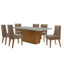 Ver imagem 2 de Mesa para Sala de Jantar Aida 180cm Mdf Canto Copo com Vidro e 6 Cadeiras Safira