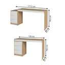 Ver imagem 4 de Mesa para Escritório 3 Gavetas Lâmina Mel/Branco - BRV Móveis