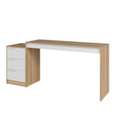 Ver imagem 4 de Mesa Escrivaninha para Computador com 3 Gavetas BC98 Lâmina Mel/Branco - BRV Móveis