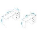 Ver imagem 6 de Mesa para Escritório 3 Gavetas Lâmina Mel/Branco - BRV Móveis