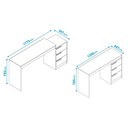 Ver imagem 2 de Mesa Escrivaninha para Computador com 3 Gavetas BC98 Lâmina Mel/Branco - BRV Móveis