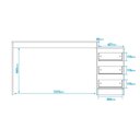 Ver imagem 3 de Mesa Escrivaninha para Computador com 3 Gavetas BC98 Lâmina Mel/Branco - BRV Móveis