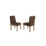 Conjunto Sala de Jantar Madrid 6 Lugares Mesa e Cadeiras Madeira Maciça Veludo Marrom - 3