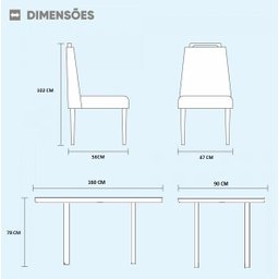 Conjunto Sala de Jantar Madrid 6 Lugares Mesa e Cadeiras Madeira Maciça Veludo Marrom - 7
